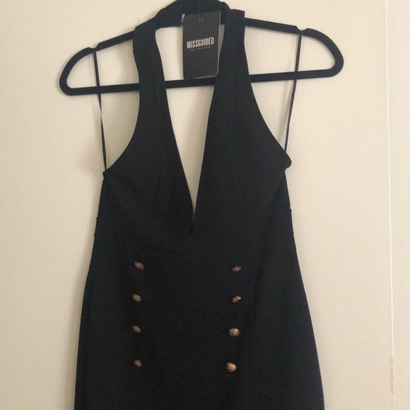 ❌SOLD❌NWT Button Detail Halter neck Bodycon Dress - Picture 4 of 7